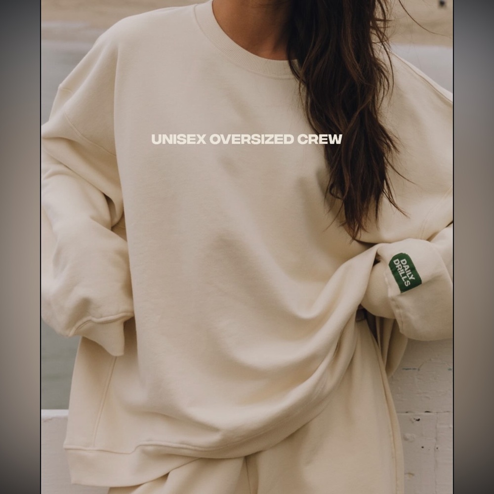 Daily Drills Oversized Crewneck in Sand